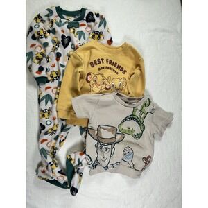 Set of 3 Disney Toddler Clothes, Lion King, Toy Story, Pajamas, Sweater Size 18M